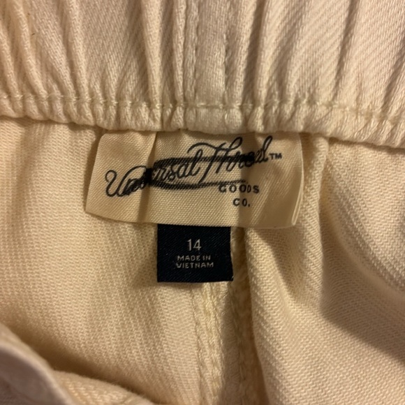 Universal Thread High Rise Ivory Paper Bag Stretch Waist Jeans Size 14 - Picture 7 of 9